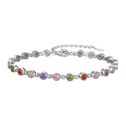[Revel Jewelry]キラキラと輝く豪華なラウンドカットパーティーブレスレット
