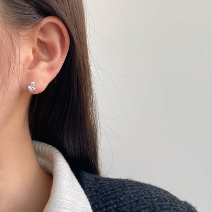 [Revel Jewelry]Oval Classic Dignified Elegant Earrings