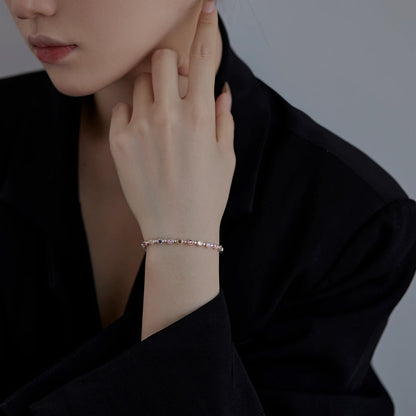 [Revel Jewelry]キラキラと輝く豪華なラウンドカットパーティーブレスレット