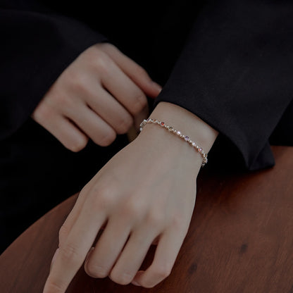[Revel Jewelry]キラキラと輝く豪華なラウンドカットパーティーブレスレット