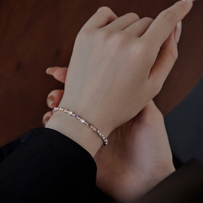 [Revel Jewelry]キラキラと輝く豪華なラウンドカットパーティーブレスレット