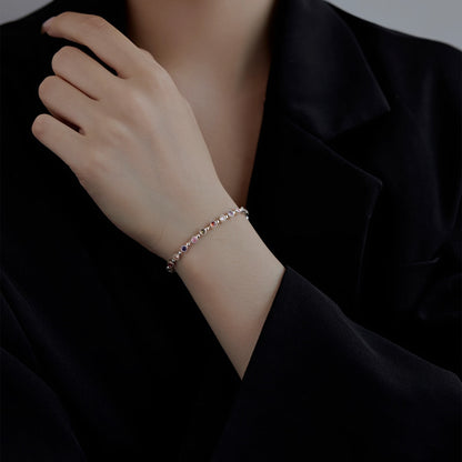 [Revel Jewelry]キラキラと輝く豪華なラウンドカットパーティーブレスレット