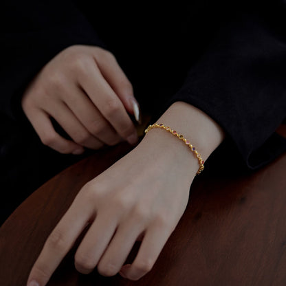 [Revel Jewelry]キラキラと輝く豪華なラウンドカットパーティーブレスレット