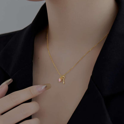 [Revel Jewelry]Unique Heart Shape Key Pendent Necklace