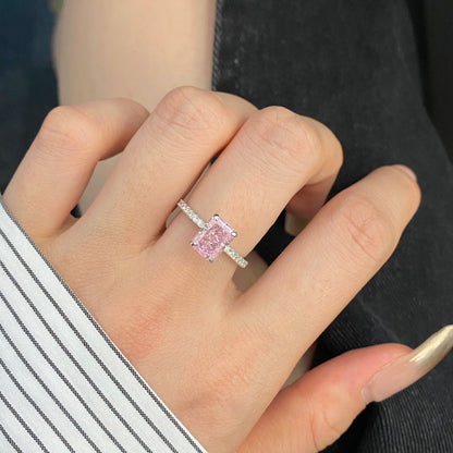 [Revel Jewelry]2.0 Carat Dazzling Sparkling Radiant Cut Party Ring