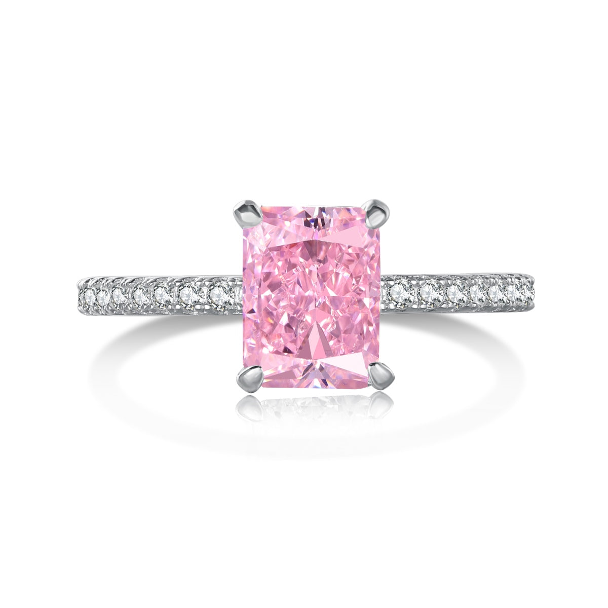[Revel Jewelry]2.0 Carat Dazzling Sparkling Radiant Cut Party Ring