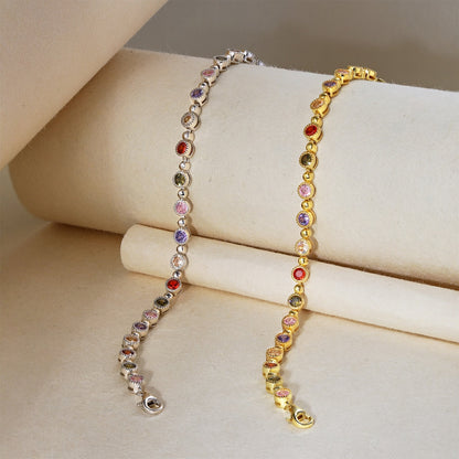 [Revel Jewelry]キラキラと輝く豪華なラウンドカットパーティーブレスレット