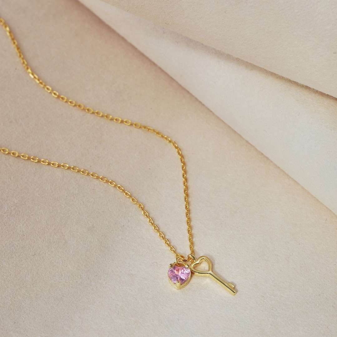 [Revel Jewelry]Unique Heart Shape Key Pendent Necklace