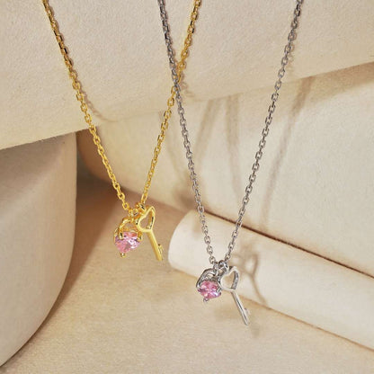 [Revel Jewelry]Unique Heart Shape Key Pendent Necklace