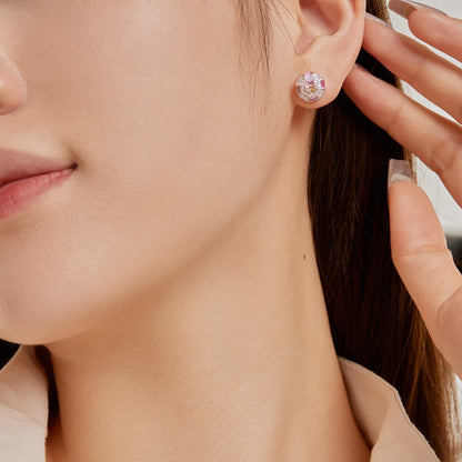 [Revel Jewelry]Ornate Colorful Octagon Shape Daily Earrings