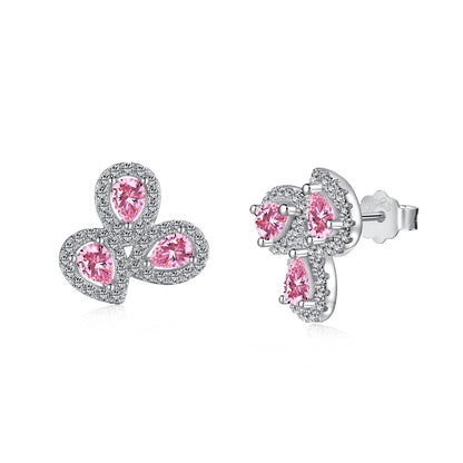 [Revel Jewelry]Ornate Flower Shape Pear Cut Lover Earrings