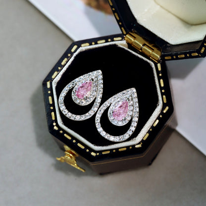 [Revel Jewelry]Sparkling Delicate Water Drop Shape Daily Earrings