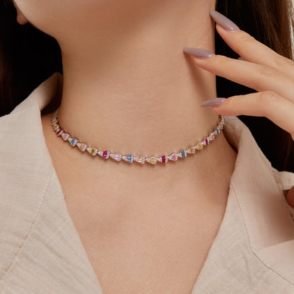 [Revel Jewelry]輝くカラフルレインボーネックレス