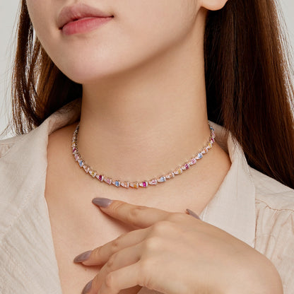 [Revel Jewelry]輝くカラフルレインボーネックレス
