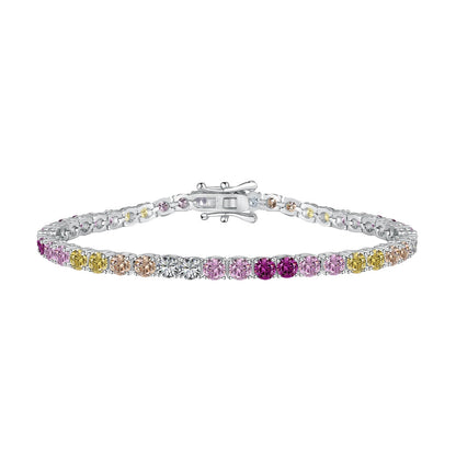 [Revel Jewelry]華やかなカラフルラウンドカットテニスブレスレット