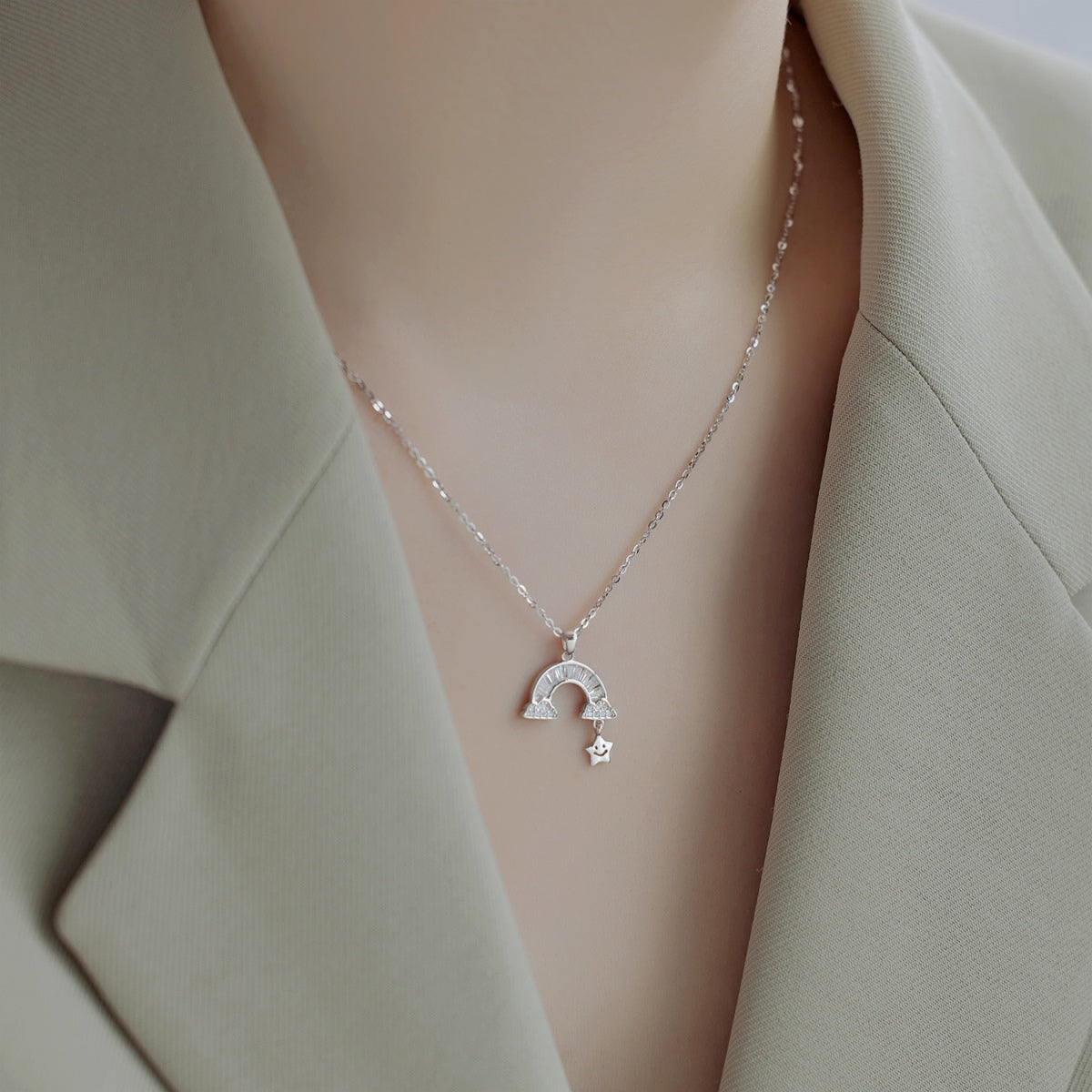[Revel Jewelry]Einzigartige Regenbogen-Sternen-Halskette