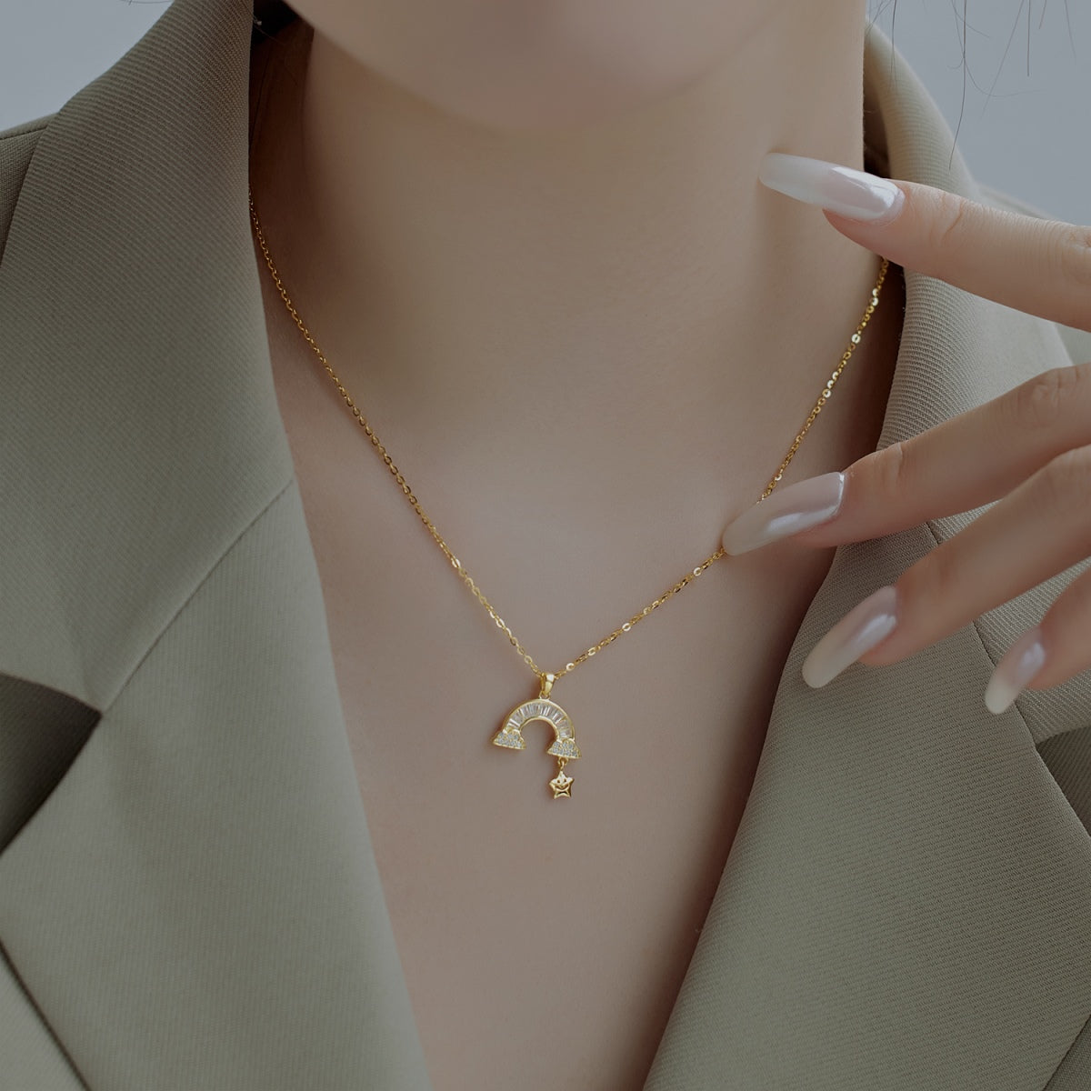 [Revel Jewelry]Einzigartige Regenbogen-Sternen-Halskette