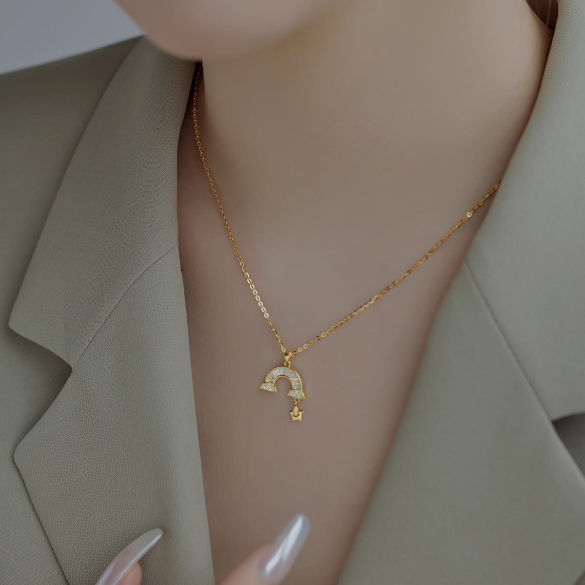 [Revel Jewelry]Einzigartige Regenbogen-Sternen-Halskette