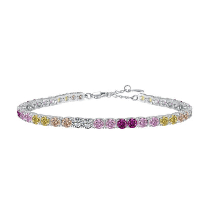 [Revel Jewelry]華やかなカラフルラウンドカットテニスブレスレット