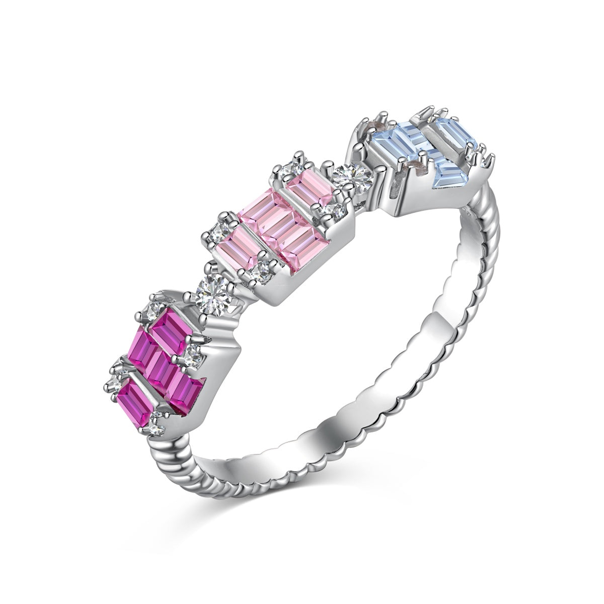 [Revel Jewelry]Unique Colorful Emerald Cut Party Ring