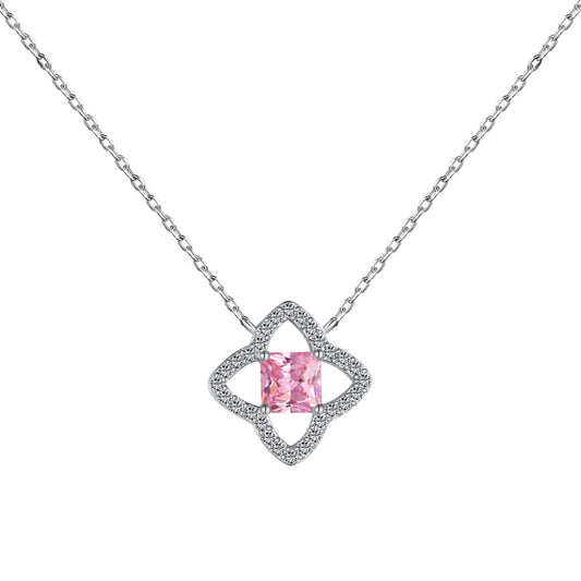 [Revel Jewelry]Exquisite Flower Shape Princess Cut Necklace