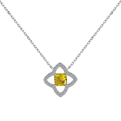 [Revel Jewelry]Exquisite Flower Shape Princess Cut Necklace