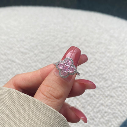 [Revel Jewelry]Luxurious Eternity Flower Shape Banquet Ring