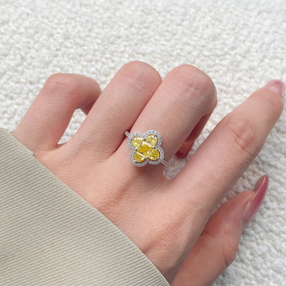 [Revel Jewelry]Luxurious Eternity Flower Shape Banquet Ring