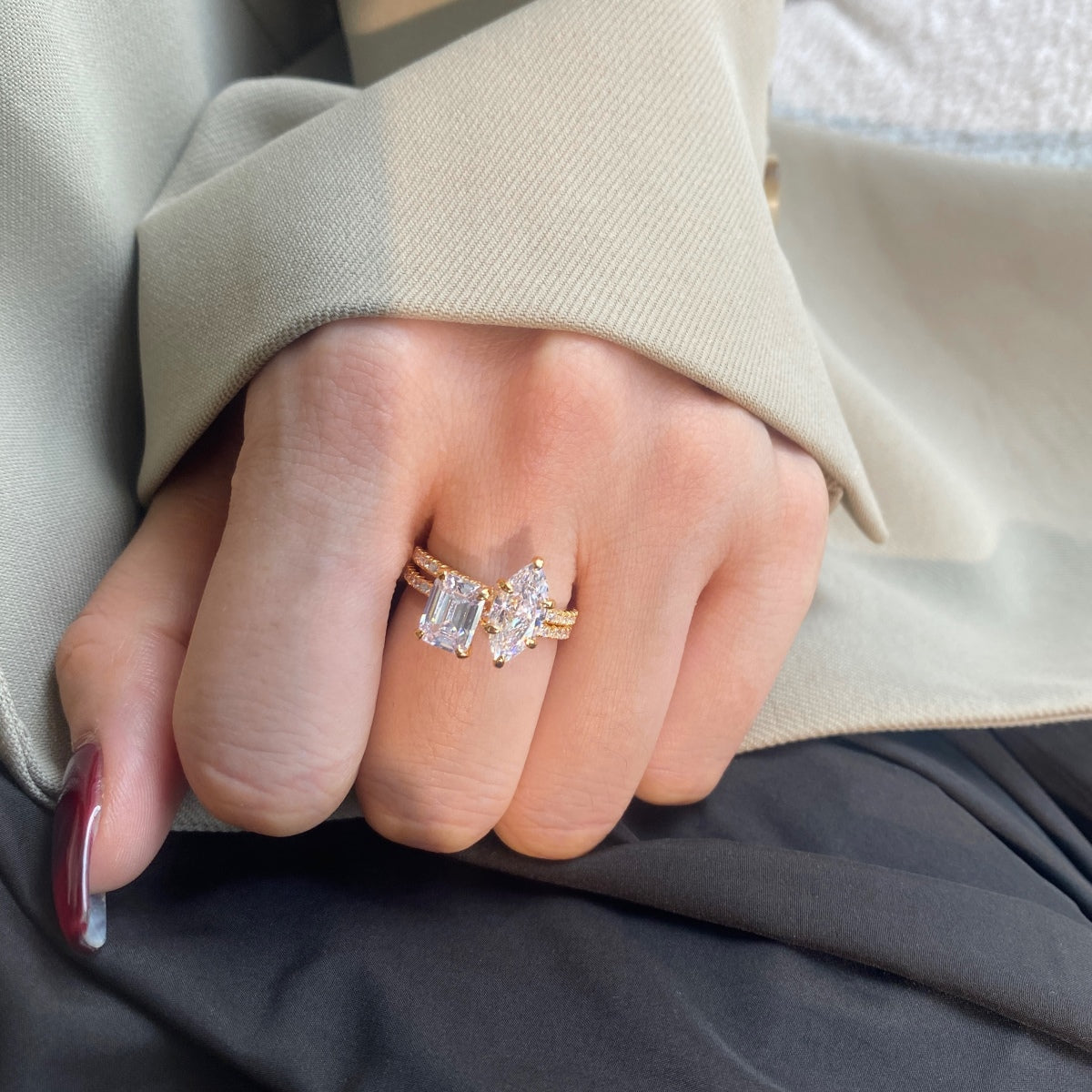 [Revel Jewelry]2.0 Carat Scintillating Ornate Radiant Cut Party Ring