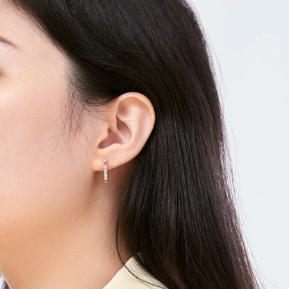[Revel Jewelry]Radiant Colorful Round Cut Earrings