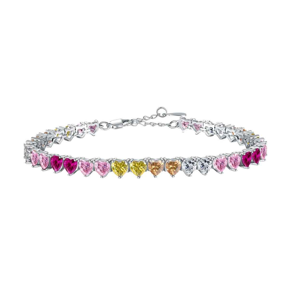 [Revel Jewelry]ラグジュアリーカラフルロマンチックハート型ラバーブレスレット