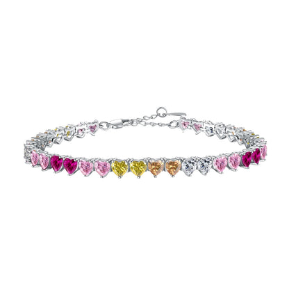 [Revel Jewelry]ラグジュアリーカラフルロマンチックハート型ラバーブレスレット