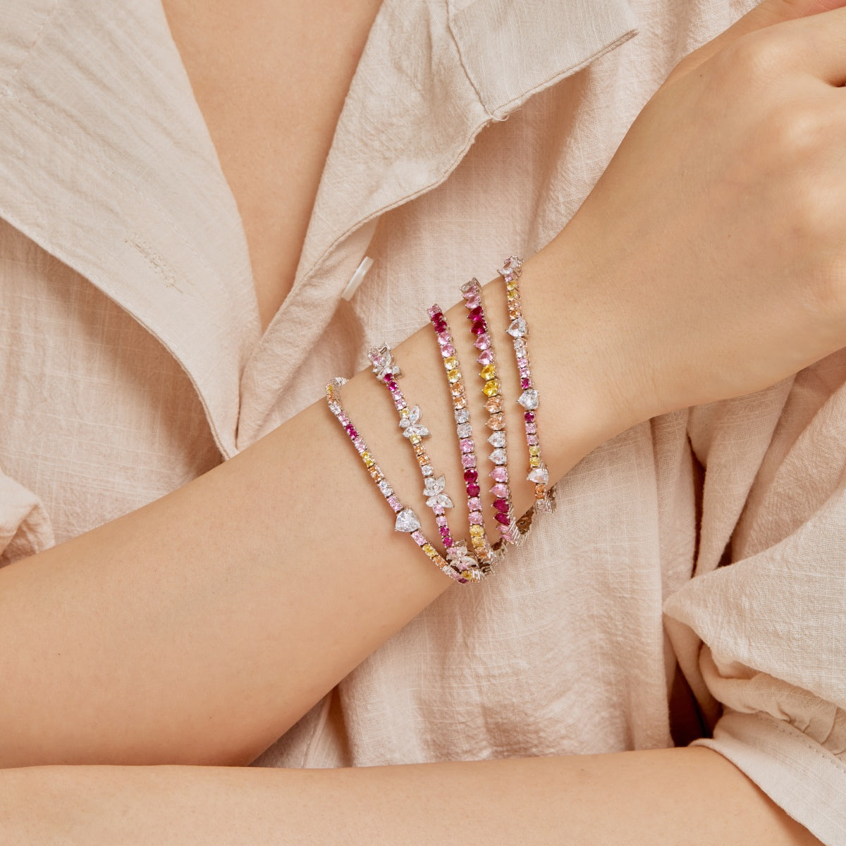 [Revel Jewelry]繊細なロマンティックハート型恋人ブレスレット