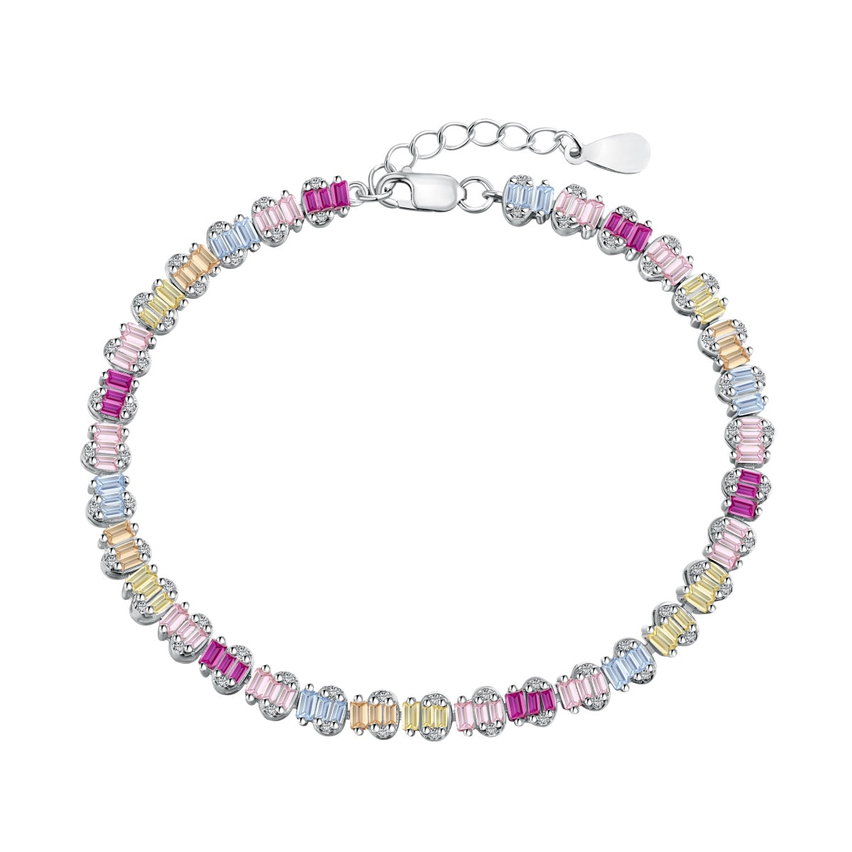 [Revel Jewelry]繊細なカラフルエメラルドカットパーティーブレスレット
