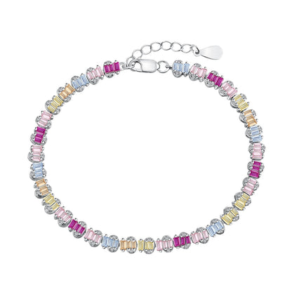 [Revel Jewelry]繊細なカラフルエメラルドカットパーティーブレスレット