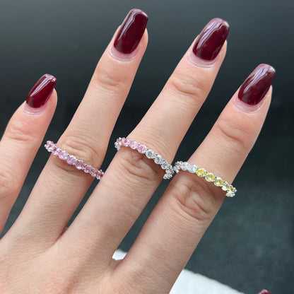 [Revel Jewelry]Sparkling Round Cut Tennis Ring