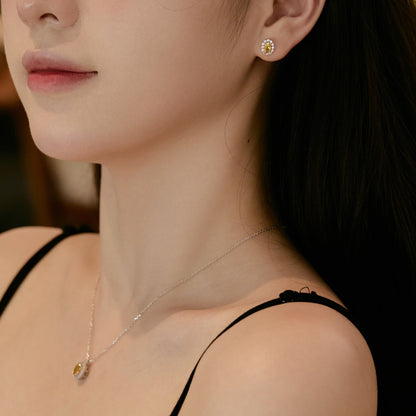 [Revel Jewelry]Delicate Unique Oval Cut Daily Earrings