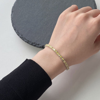 [Revel Jewelry]華麗なる輝きラウンドカットテニスブレスレット