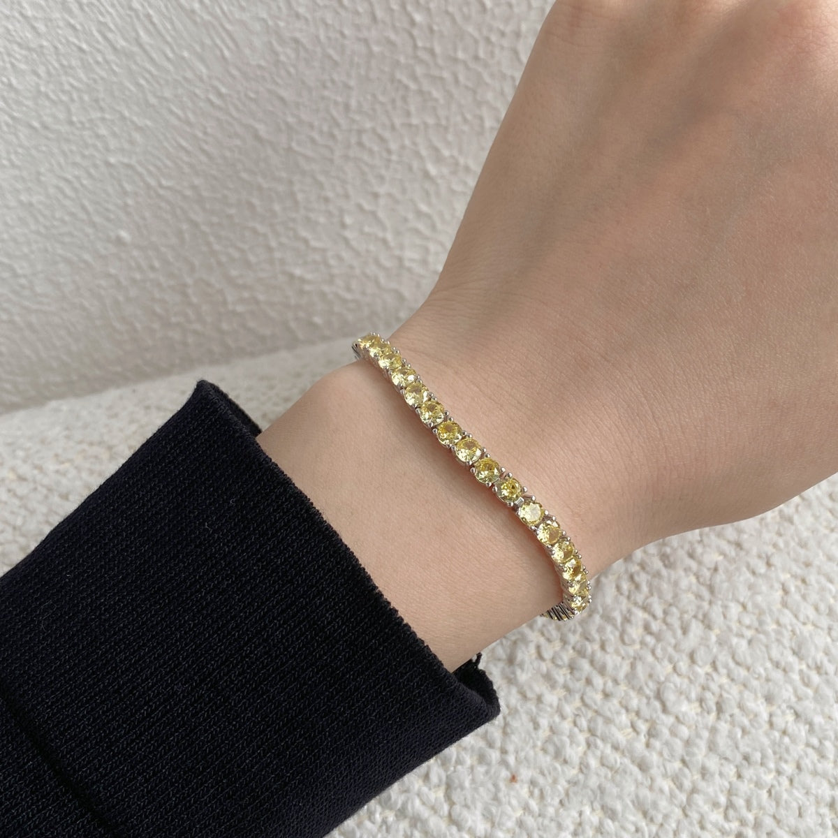 [Revel Jewelry]華麗なる輝きラウンドカットテニスブレスレット