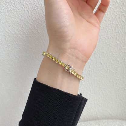 [Revel Jewelry]華麗なる輝きラウンドカットテニスブレスレット