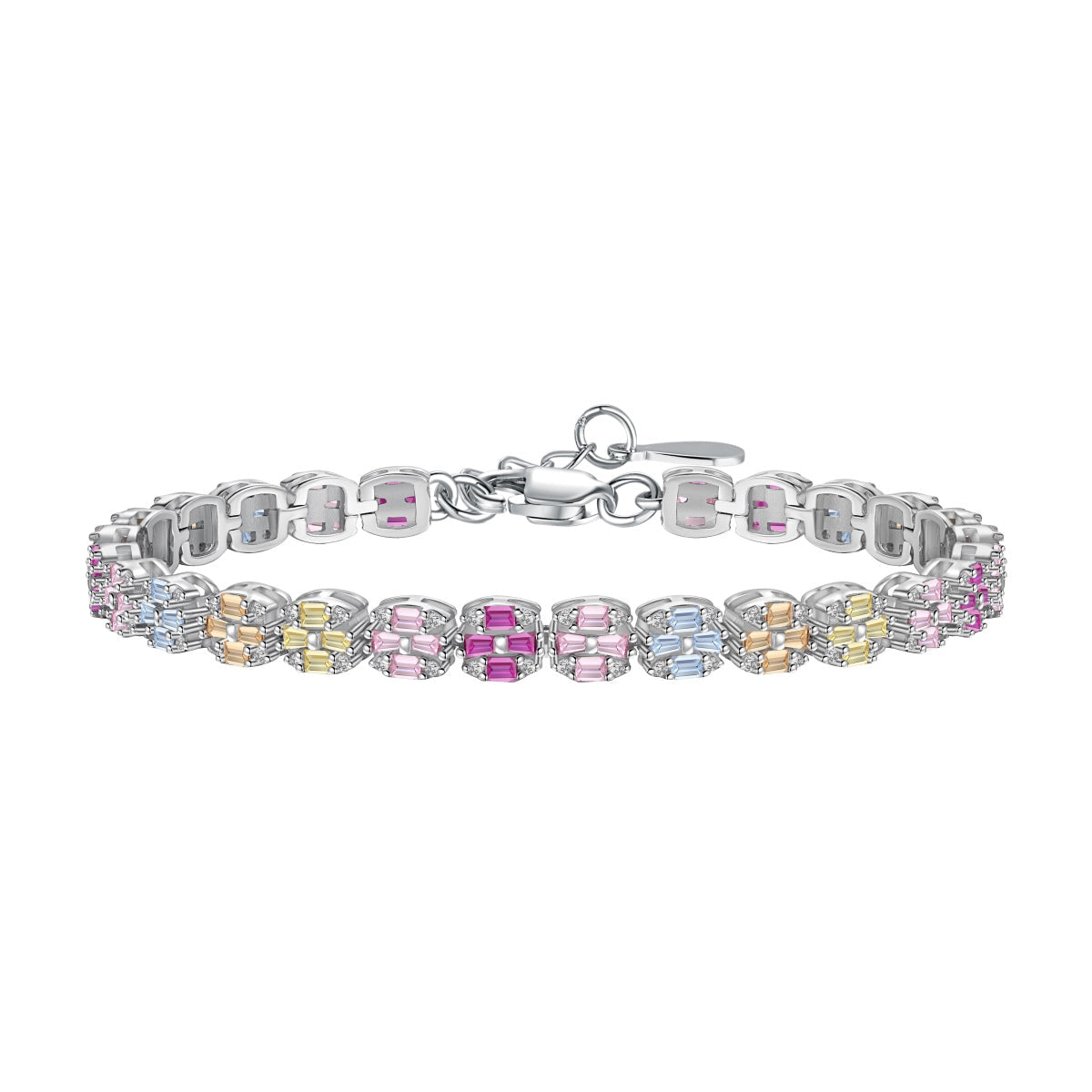 [Revel Jewelry]華奢なカラフルエメラルドカットデイリーブレスレット