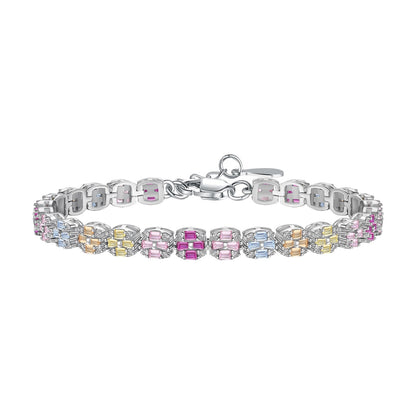 [Revel Jewelry]華奢なカラフルエメラルドカットデイリーブレスレット