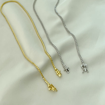[Revel Jewelry]Delicate Round Shape Tennis Necklace