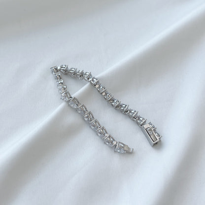 [Revel Jewelry]0.75 Carat Elegant Romantic Heart Shape Lover Bracelet