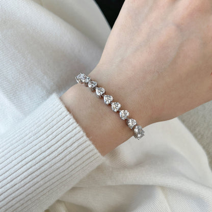 [Revel Jewelry]0.75 Carat Elegant Romantic Heart Shape Lover Bracelet