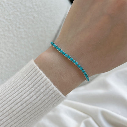 [Revel Jewelry]華奢で魅力的なラウンドカットテニスブレスレット