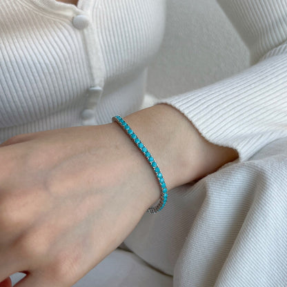 [Revel Jewelry]華奢で魅力的なラウンドカットテニスブレスレット