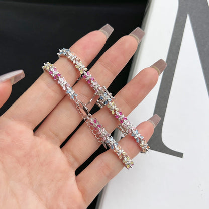 [Revel Jewelry]放射状に輝くエメラルドカットのカラフルなパーティーブレスレット