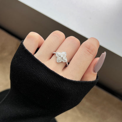 [Revel Jewelry]Luxurious Colorful Flower Shape Banquet Ring
