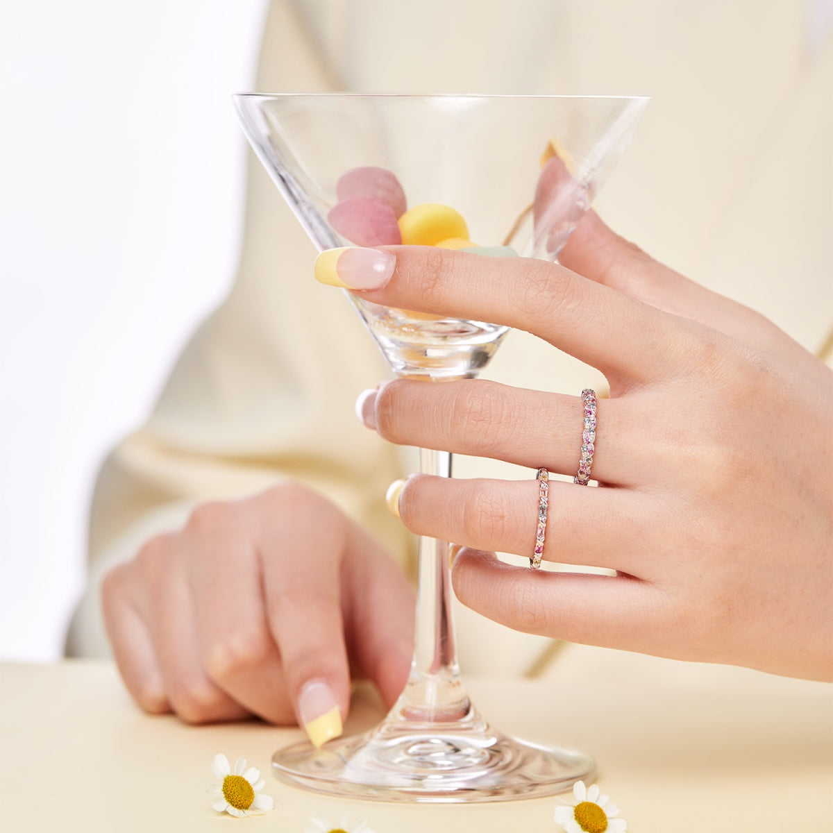 [Revel Jewelry]Dainty Ebullient Round Cut Daily Ring